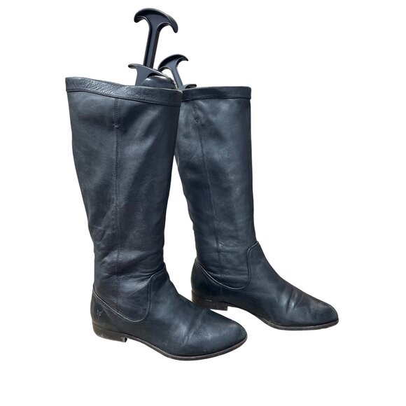 Frye Slouch Womans Black Leather Below Knee Riding Boots SZ 8M SKU 9399 - Picture 4 of 12